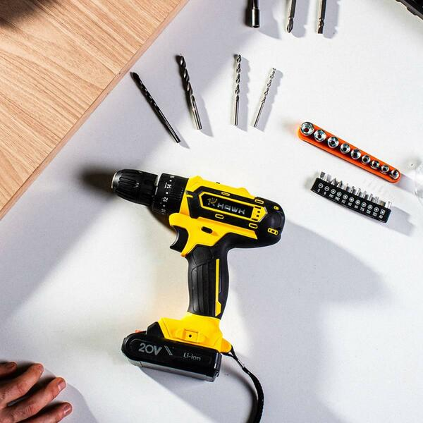 Parafusadeira E Furadeira Hawk 20v Impacto – Bateria Li-íon 1.5ah, Bivolt - Yuri Ferramentas