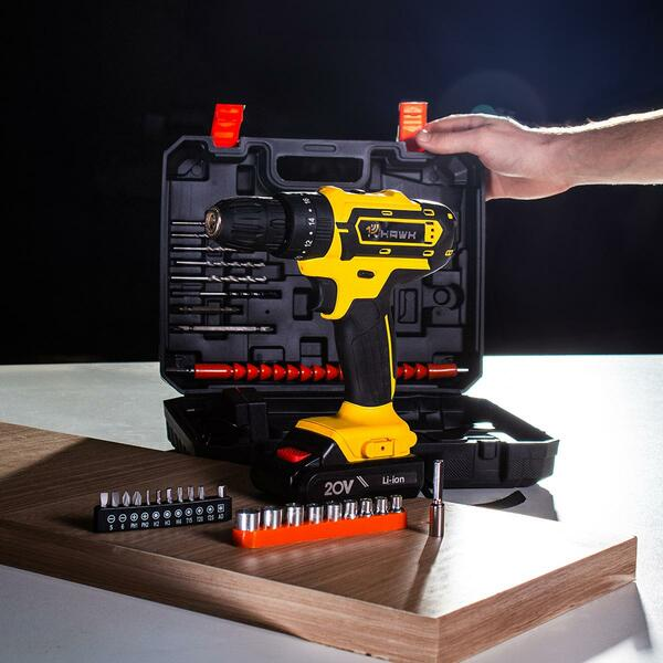 Parafusadeira E Furadeira Hawk 20v Impacto – Bateria Li-íon 1.5ah, Bivolt - Yuri Ferramentas
