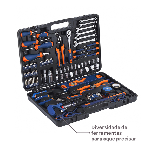 Kit de Ferramentas Dexter Aço Cromo-Vanádio com Maleta 108 Peças - Yuri Ferramentas